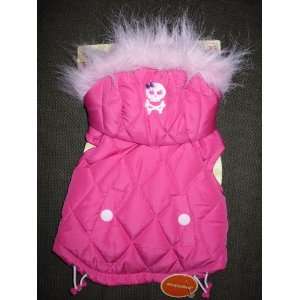  Hot Pink Skull Quilted Dog Jacket (XS)