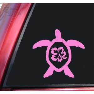  Hibiscus Honu Hawaiian Sea Turtle Vinyl Decal Sticker 