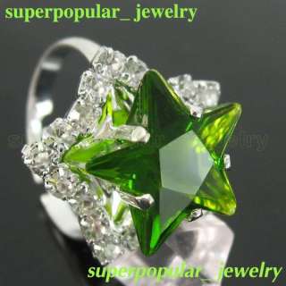 Fashion Pentagram Large Crystal Ring R1047G  
