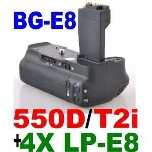   for Canon EOS Rebel T2i / 550D + 4 LP E8 Batteries