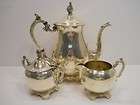 Vintage 1883 FB ROGERS Silver Co. 3~Pc Silverplate Coffee / Tea Pot 