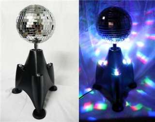 Rotating Mirror Disco Party Ball w/ 9 Color LED Lights  