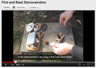 Flint and Steel Kit Tin Fire Fatwood Reenactor Survival Bushcraft 