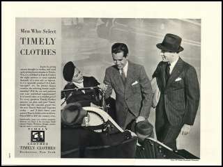 1937 vintage ad for mens Timely Clothes  