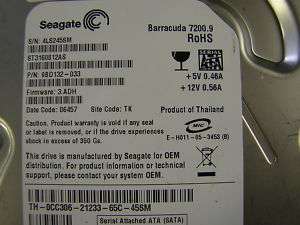 SEAGATE BARRACUDA 160GB SATA HD ST3160812AS 9BD132 033 2000011268039 