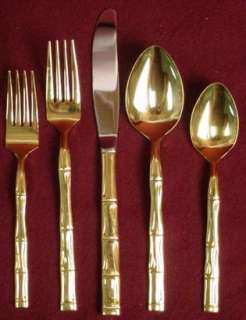 REED BARTON stainless GOLDEN ROYAL BAMBOO Dinner Fork  