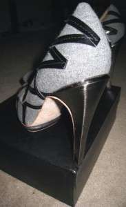 GAILI GRAY BLACK 5HEEL PLATFORM PUMP SZ 10 NIB  