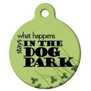 Dog Tag Art Custom Pet ID Tag for Dogs   What Happens in the Dog Park 