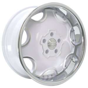   One Dynasty (Series 714A) White with Chrome Lip   18 x 8 Inch Wheel
