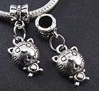 4pcs tibetan silver tiger baby dangle beads charms fit european