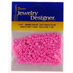  6/0 Glass E Beads, Pink, 20 Gram Pkg