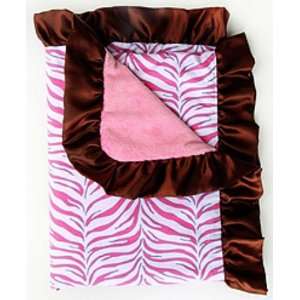  Caden Lane 6ZBRRB Boutique Girl Zebra Ruffle Blanket Baby