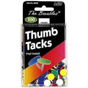  A & W Thumbtacks Assorted Colors (100 Count) (6 Pack 