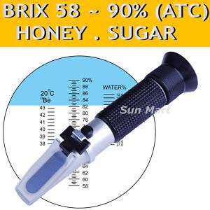58~90% Brix 38~43 Baume Honey Refractometer Grape Wine  