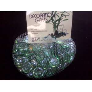 GEMS Beautiful Green 100% Glass Flat Gem Stones. Use As Vase Fillers 