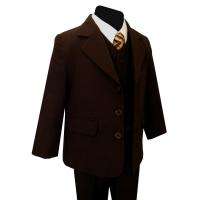 New Boy Formal Brown Dress Suit Set W/Tie size 8  