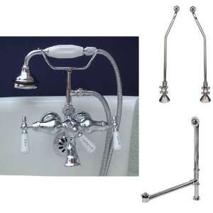   Faucet with Handspray, Supplies for Copper Pipe, & Drain   Chrome