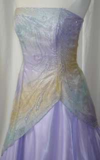 Gorgeous Ball Gown Dress Party Gala Strapless Beading Prom Lilac SZ 