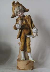   Continental Bisque Porcelain Figurine Statue Boy Artist c.1900  