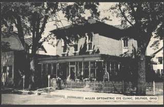 Delphos Ohio OH 1952 Miller Optometric Eye Clinic Vintage Postcard 