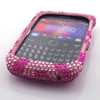 Pink Zebra Diamond Bling Hard Case Cover For Blackberry Curve 9360 