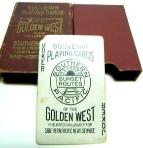 Vintage SOUTHERN PACIFIC PLAYING CARDS DECK GOLDEN WEST Boxed Set VAN 