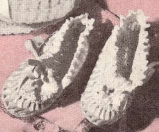 Vintage BABY Booties Ribbon and Thread Crochet pattern  