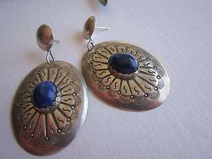   and Sterling Navajo Earrings. Artisan Jerry Begay. Signed.  