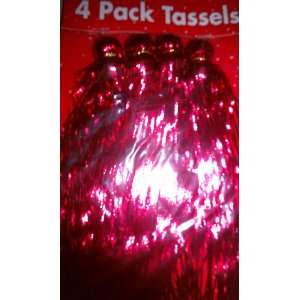  Red Christmas Tree Tassels Almost 6 Inches Long 4 Pack 