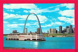 Old Gateway Arch & Admiral on River St Louis Post Card  