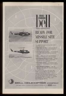 1962 Bell Helicopter US Army HU 1 Huey 2 photo vintage print ad  