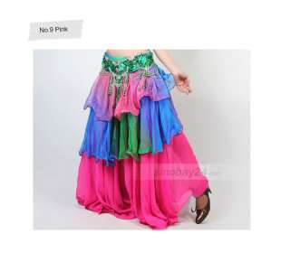   Tiered Three Layered Chiffion Belly Dance Multi Color Shirt  