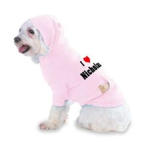 Heart Nicholas Hooded (Hoody) T Shirt with pocket for your Dog or Cat 
