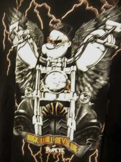   Popeye The Sailor Winged Biker Cycle Club Rock Will Never Die M  