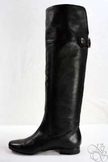 COACH Benita Smooth Leather Tall Black Flat Boot sz 5.5  