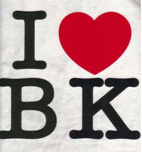 LOVE BK WHITE HEART BROOKLYN T SHIRT COTTON TEE XL  