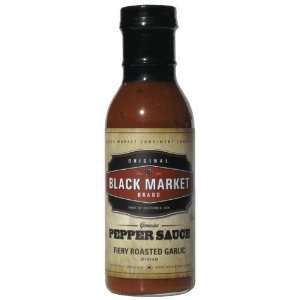 Original Black Market Brand   Fiery Roasted Garlic Pepper Sauce   12 