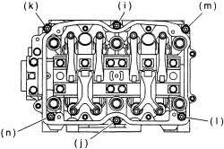 Fig. Tighten bolts  A  through  H  in sequence 2004 SOHC engine