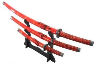 Japanese Samurai 4pc Ninja Sword Set w/ Stand  
