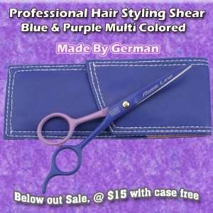  German Hair Stylist Barber Shears Blue & Purple Scissor 
