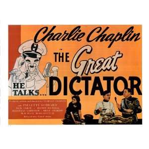   27x38) The Great Dictator Charlie Chaplin Movie Poster