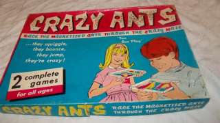 VINTAGE CRAZY ANTS MAGNET MAZE GAME TOPLAY 1950S  
