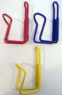 BIKE H2O WATER BOTTLE CAGE ALUMINUM BLUE YELLOW RED  