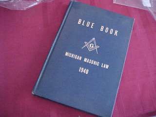 1940 MICHIGAN Masonic Blue Book Freemasonry MASON Rules Fraternal 