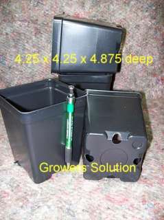25 Wide x 4.875 Deep P107D Black Square Pots 375  