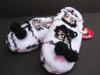 BETTY BOOP WHITE SLIP ON SLIPPERS SHOES SIZE L 9  10  