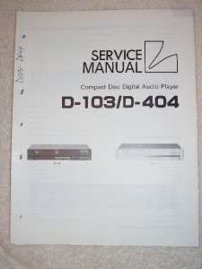 Luxman Service Manual~D 103/404 CD Compact Disc Player  