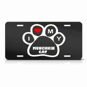 Munchkin Cats Black Novelty Animal Metal License Plate Wall Sign Tag