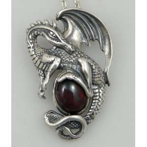   Pendant in Sterling Silver, Accented with Genuine Bloodstone Jewelry