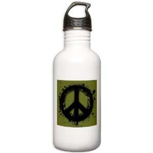    Stainless Water Bottle 1.0L Peace Symbol Ink Blot 